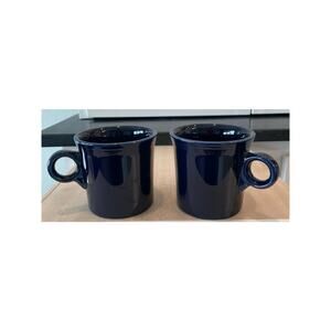 Dark Blue Navy FIESTA mugs set of 2 classic ring handle USA MADE